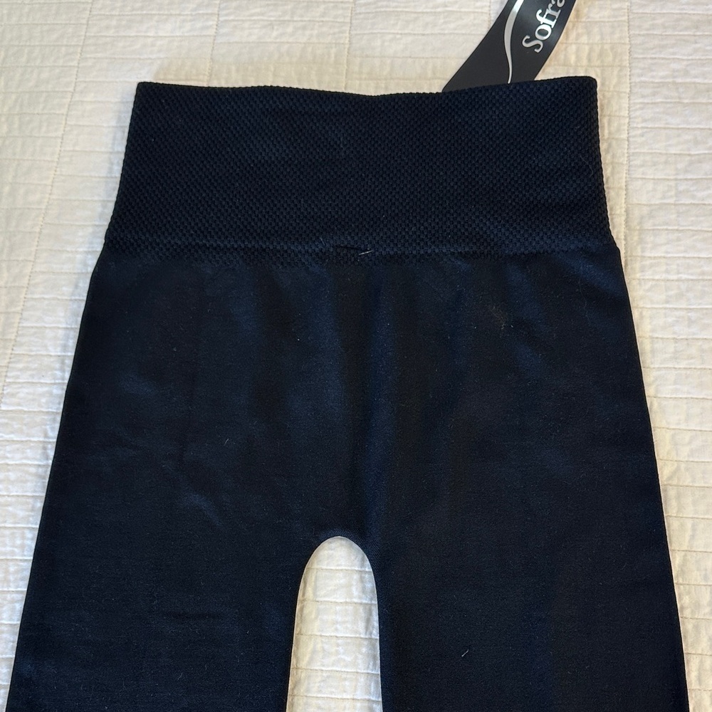 Lot of 2 Black Legging Fleece Lined Seamless High Rise Warm Cozy Bundle - Picture 5 of 6